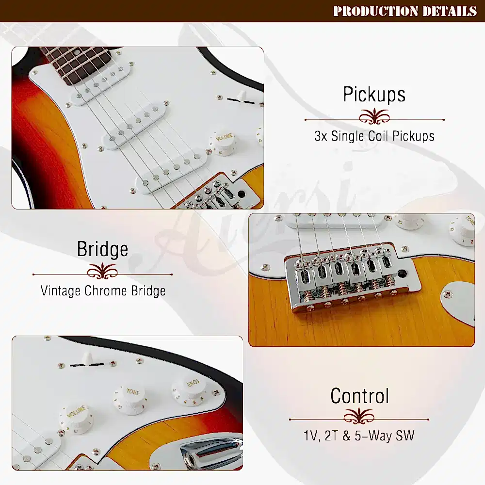 Elektro Gitar Strato Sunburst ( Videolu )