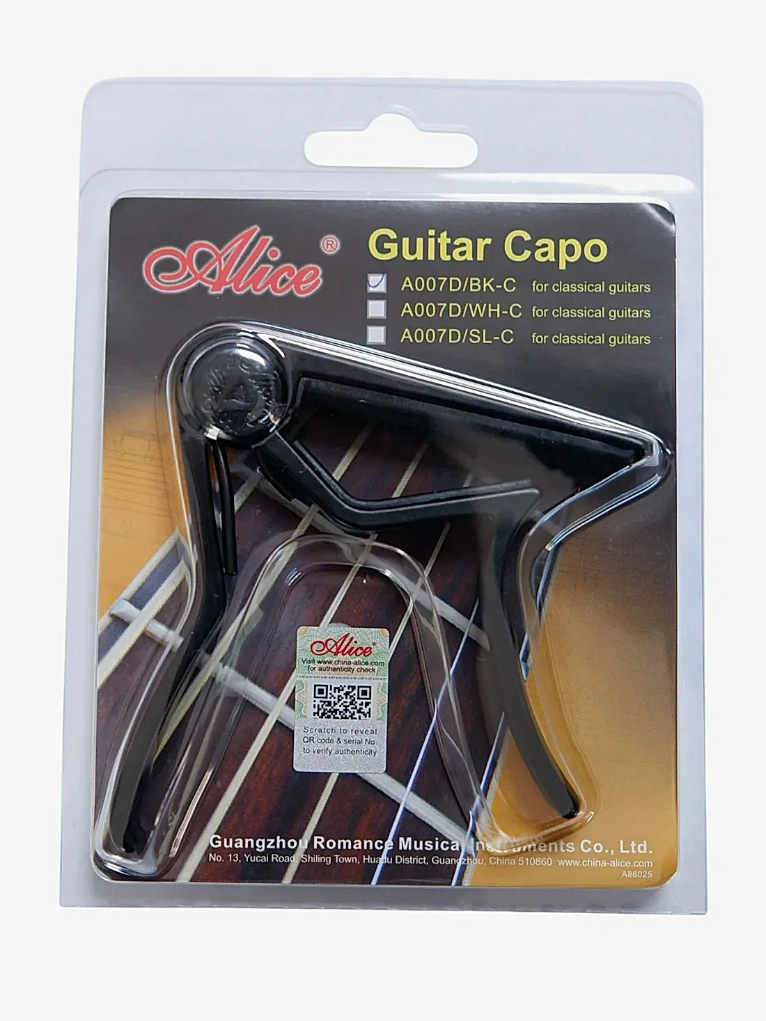 Alice A007D-BK Klasik Gitar  ve Bağlama Kapo