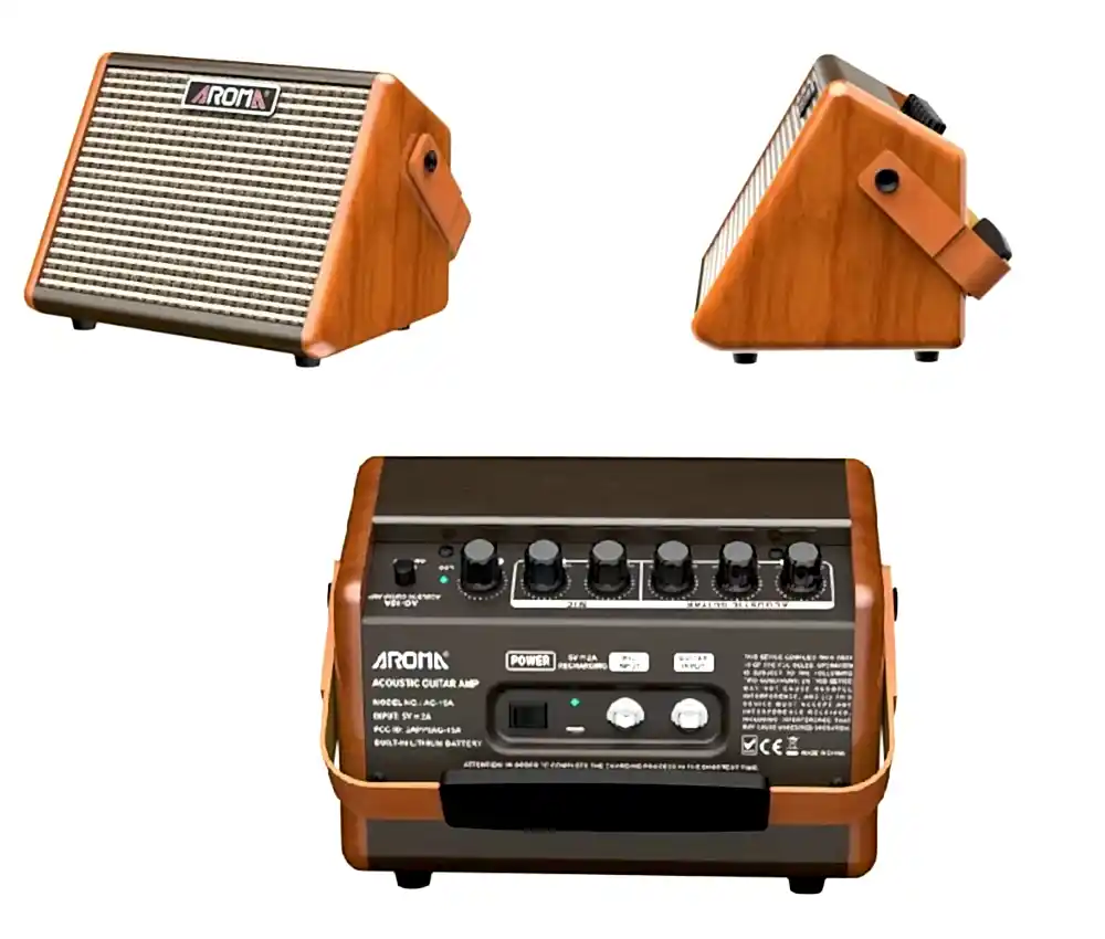 AG-15A 15W Taşınabilir Akustik Gitar Amfisi – Bluetooth & USB Şarjlı