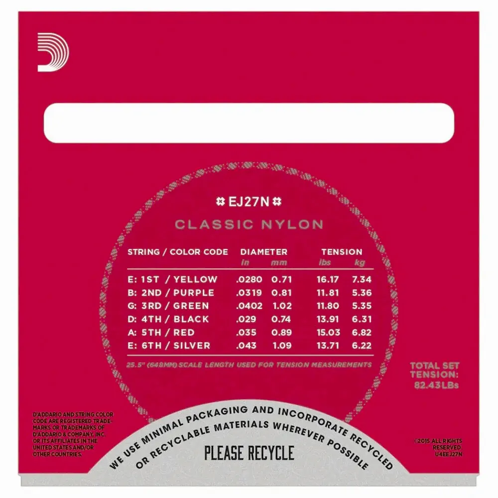 D'Addario EJ27N 4/4 Normal Tension Klasik Gitar Teli