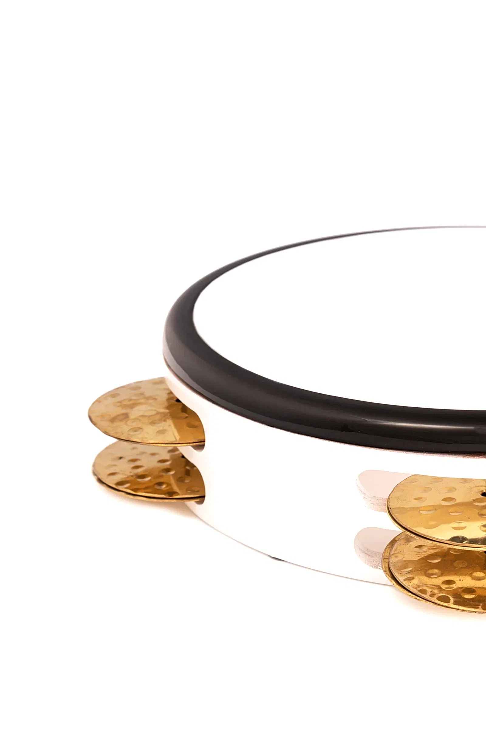 Profesyonel Türk Zilli Tef - Beyaz, Siyah